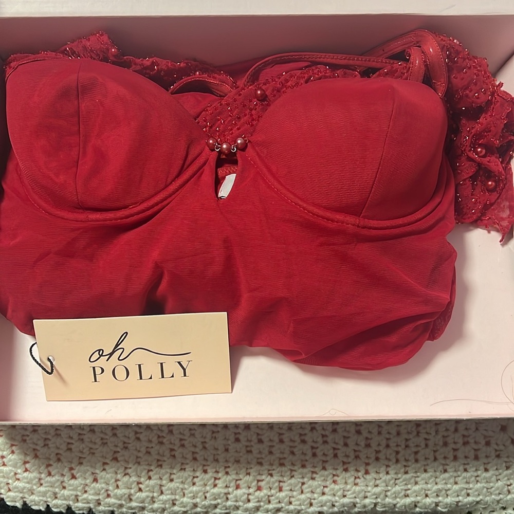 Red ohpolly dress perfect condition worn once